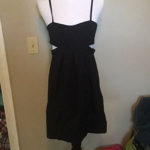 Stretchy cutout black dress